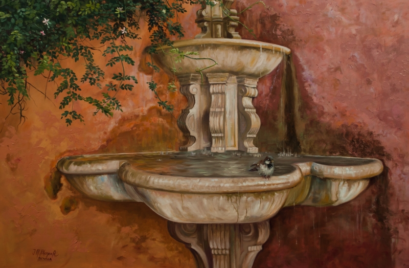 Fountain in Seville by artist Jose Blanco